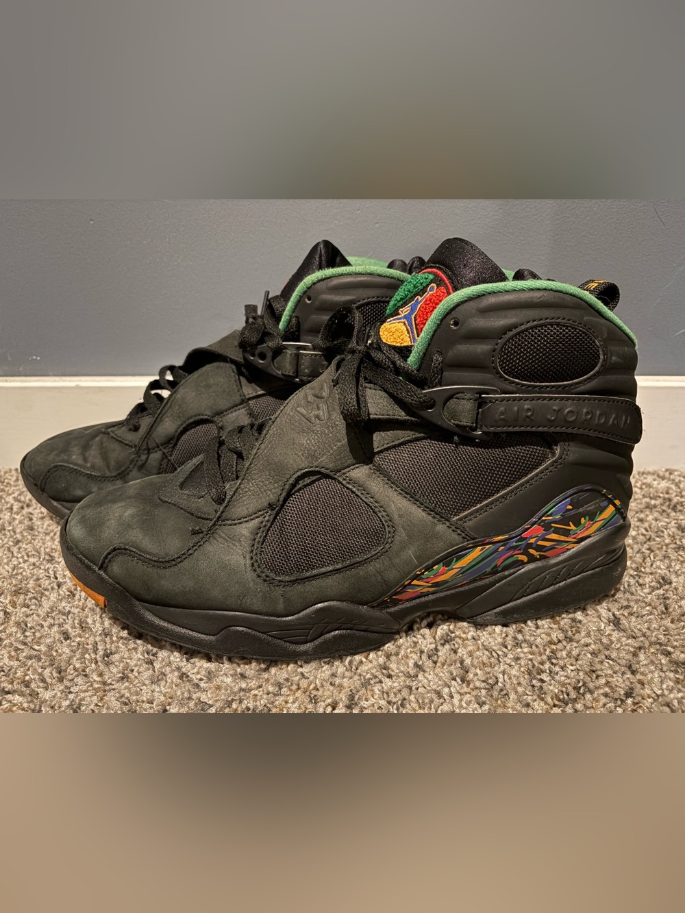 Air Jordan 8 Retro 'Tinker Air-Raid' Sneakers Size 10.5 Pre-owned High Tops Rare